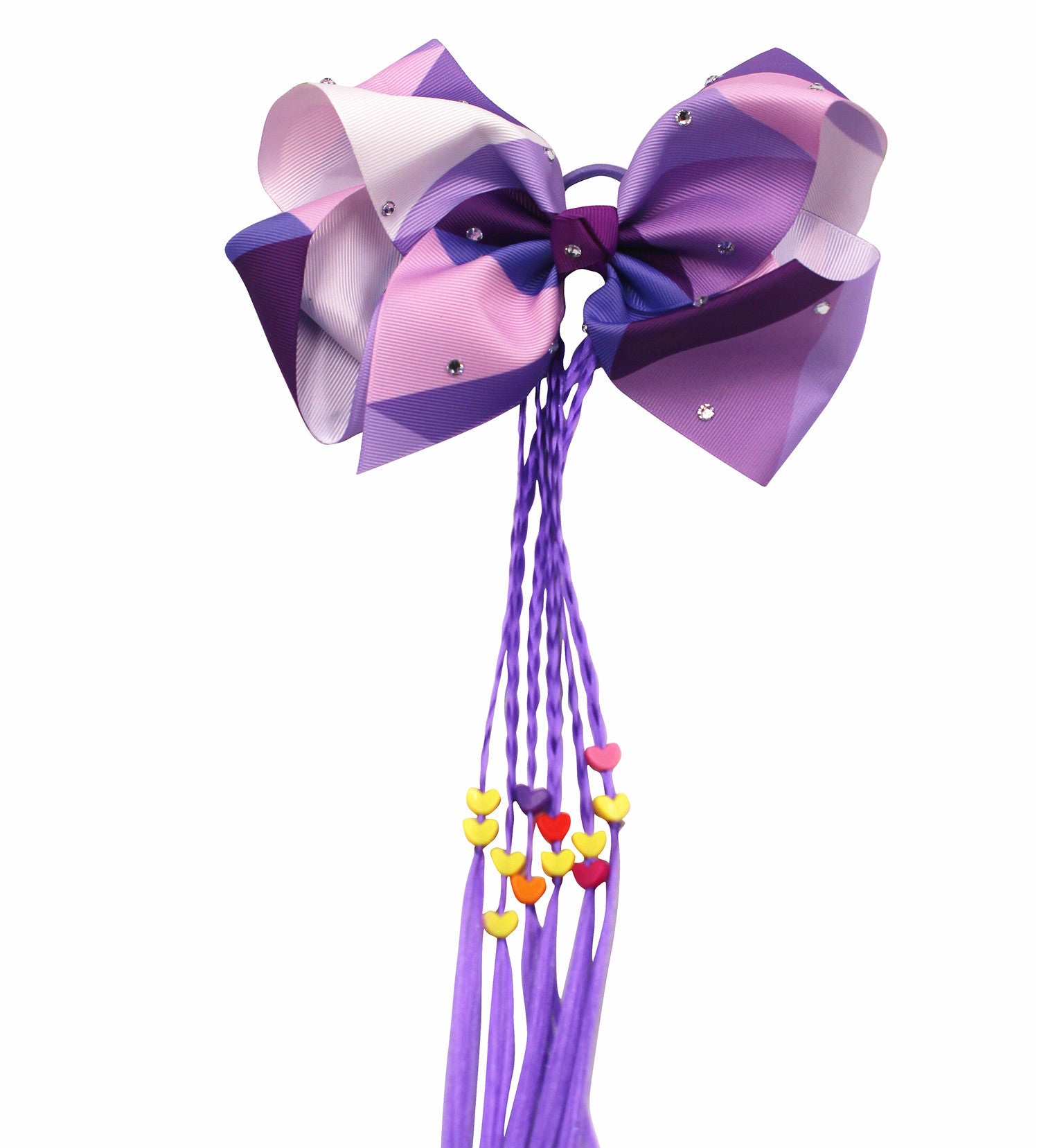 Venta al por mayor Rainbow Colors Twist Braid Bow Hair Ties